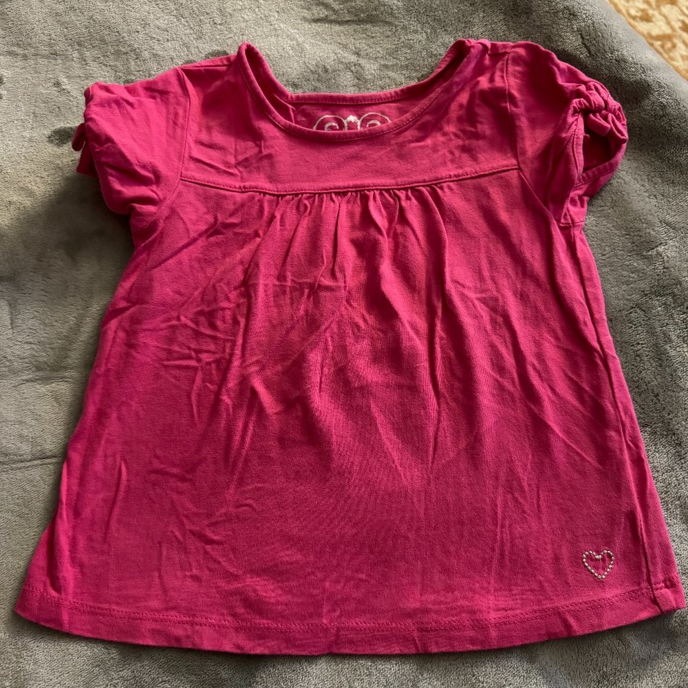 EUC Children's Place Toddler Girl Pink T-Shirt Sz 24 mos